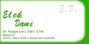 elek dani business card